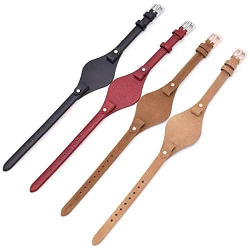 bullish 8mm Genuine Leather Watch Strap Replacement for Fossil Watches, 210mm (8.27 in) | Beige Genuine Cowhide Leather with Stainless Steel Buckle thumbnail 6