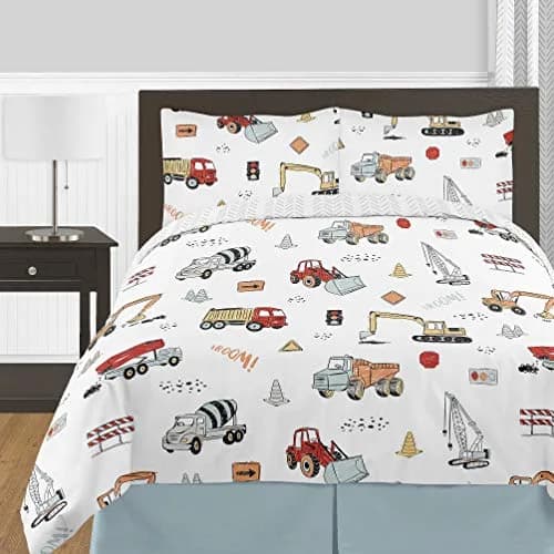 Sweet Jojo Designs Construction Truck Body Pillow Case Cover 54in x 20in | Toddler Bedding Accessory thumbnail 5