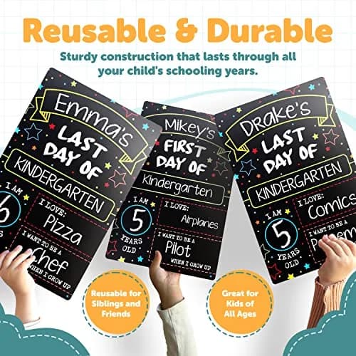 GSM Brands First Day Last Day of School Sign Double Sided Dry Erase Board 30.5cm (12" x 8") | Classic Design for Milestones thumbnail 5