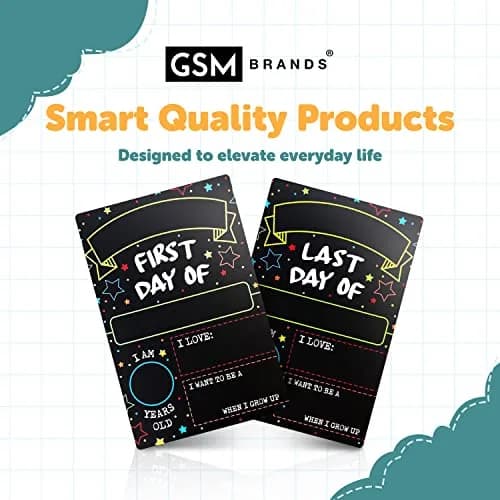 GSM Brands First Day Last Day of School Sign Double Sided Dry Erase Board 30.5cm (12" x 8") | Classic Design for Milestones thumbnail 8