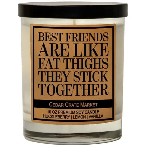 CEDAR CRATE MARKET Best Friend Candle 10 oz | Funny Scented Jar Candle for Women thumbnail 2