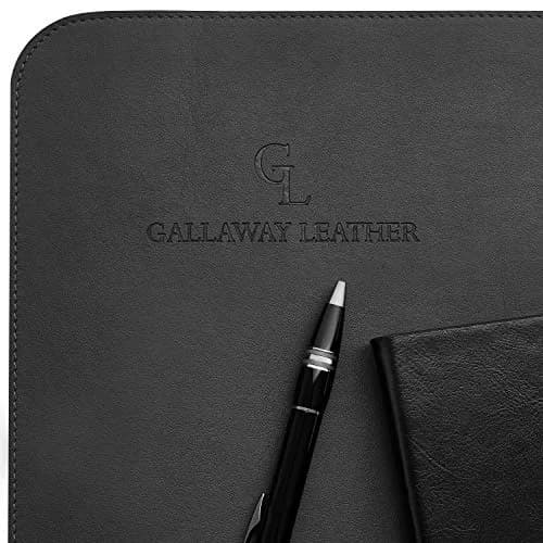 Gallaway Leather Desk Mat, Large 36" x 17" Black | Smooth PU Leather Writing Pad for Office & Home thumbnail 5