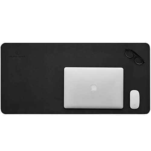 Gallaway Leather Desk Mat, Large 36" x 17" Black | Smooth PU Leather Writing Pad for Office & Home thumbnail 7