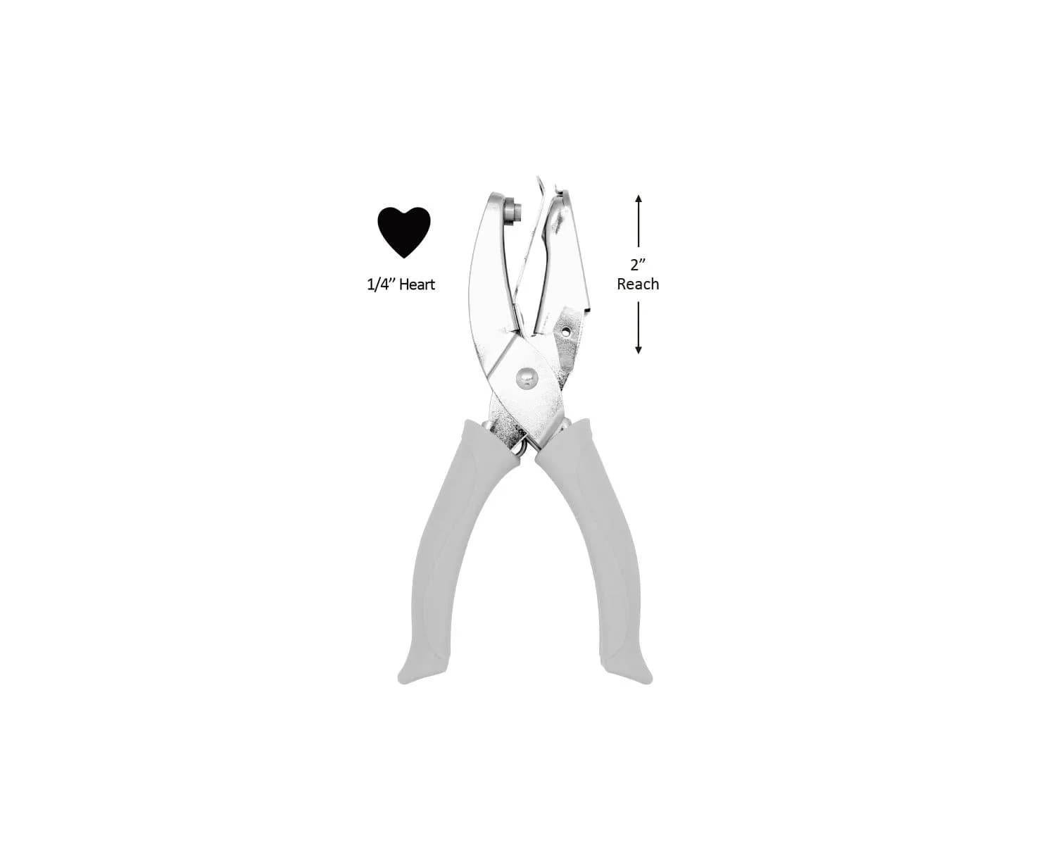 BiraBira Heart Shape Hand Punch 1/4" | Extra Length 2 inch Reach for Paper Crafting Scrapbooking - main product image