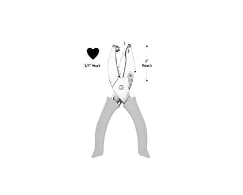 BiraBira Heart Shape Hand Punch 1/4" | Extra Length 2 inch Reach for Paper Crafting Scrapbooking thumbnail 1
