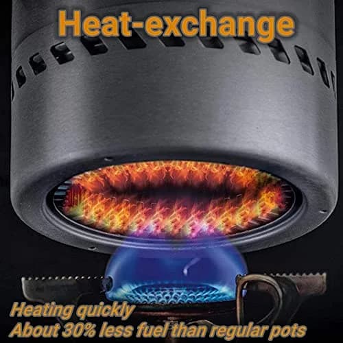 Bulin 1.5L Camping Pot with Heat Exchanger & Foldable Handle | Ultralight Aluminum Cookware for Backpacking thumbnail 6
