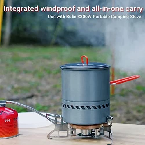Bulin 1.5L Camping Pot with Heat Exchanger & Foldable Handle | Ultralight Aluminum Cookware for Backpacking thumbnail 7