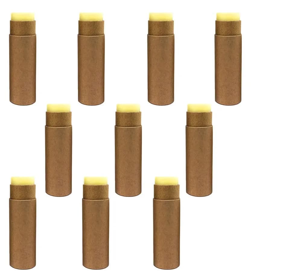 Healthcom 10 Pcs 1 oz (29.57 ml) Kraft Paper Lip Balm Tubes | DIY Cosmetic Containers for Balms, Lotions, Deodorant - main product image