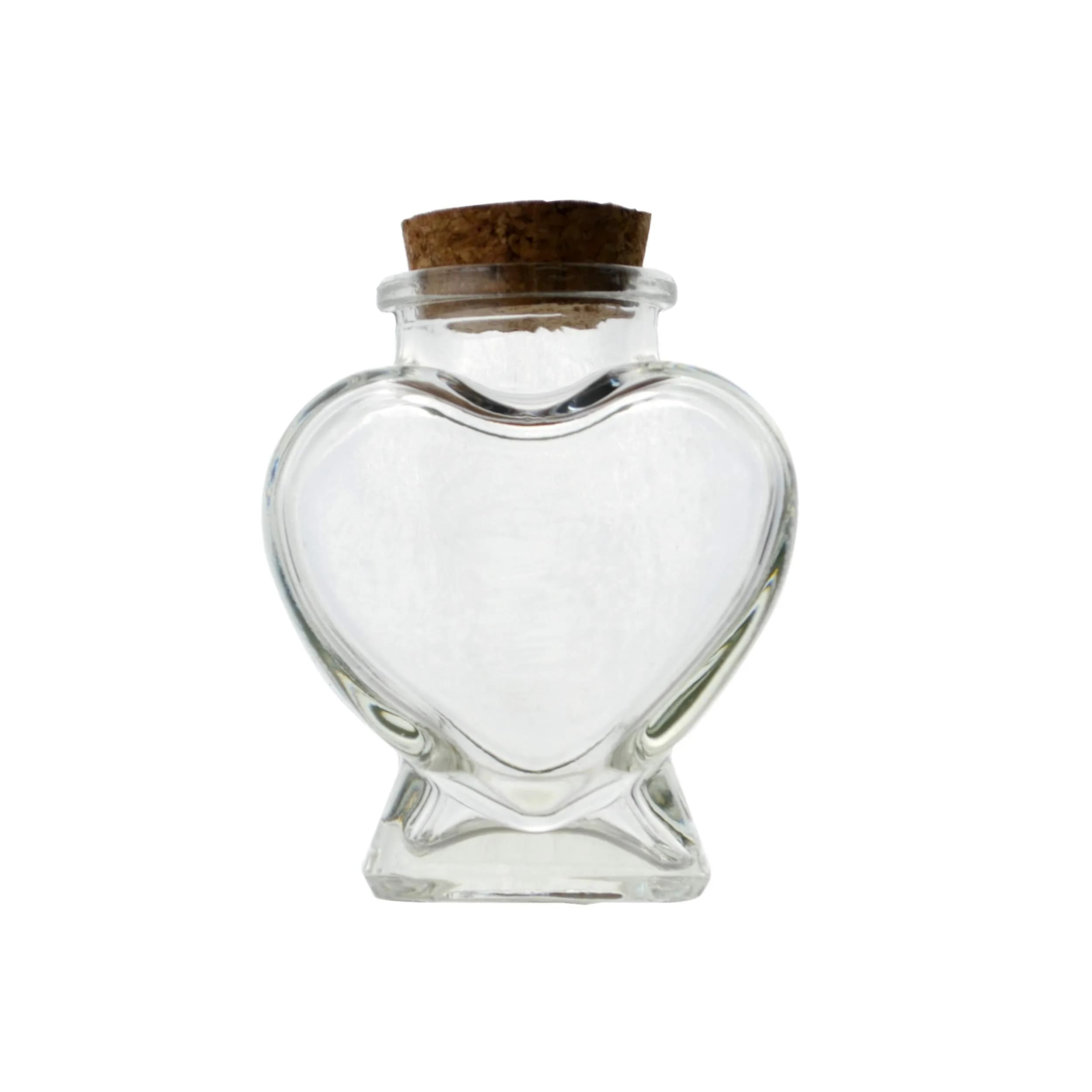 FJNATINH Heart Glass Bottle with Cork Stopper 50ml | Love Shape Decor - main product image