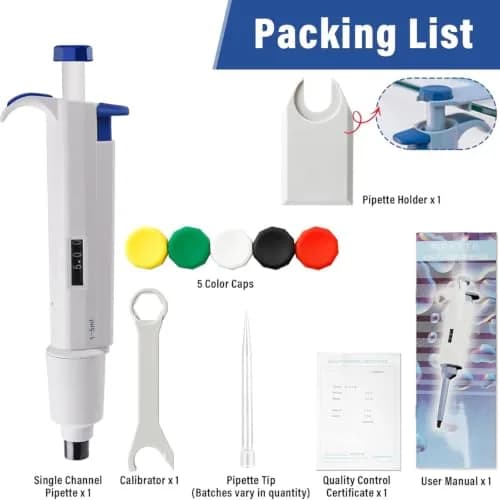 PRECIPETTE 1-5 mL Single Channel Micropipette | Calibrated to ISO8655, Autoclavable Tip Cone thumbnail 5