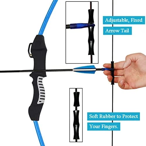 Mxessua 45" Youth Recurve Bow and Arrow Set for Kids & Teens | 15-20 lb Draw Weight, Ambidextrous, Blue thumbnail 4