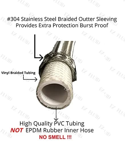 EZ-FLUID 20-Inch (50.8 cm) Stainless Steel Braided Faucet Connector Set | cUPC, NSF Certified Lead-Free Extension Lines thumbnail 5