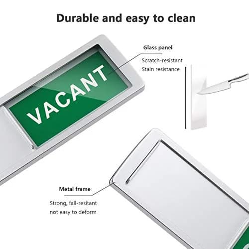 LoYinLo Vacant Occupied Sign 7'' x 2'' | Privacy Door Indicator for Home & Office thumbnail 2