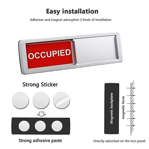 LoYinLo Vacant Occupied Sign 7'' x 2'' | Privacy Door Indicator for Home & Office thumbnail 3