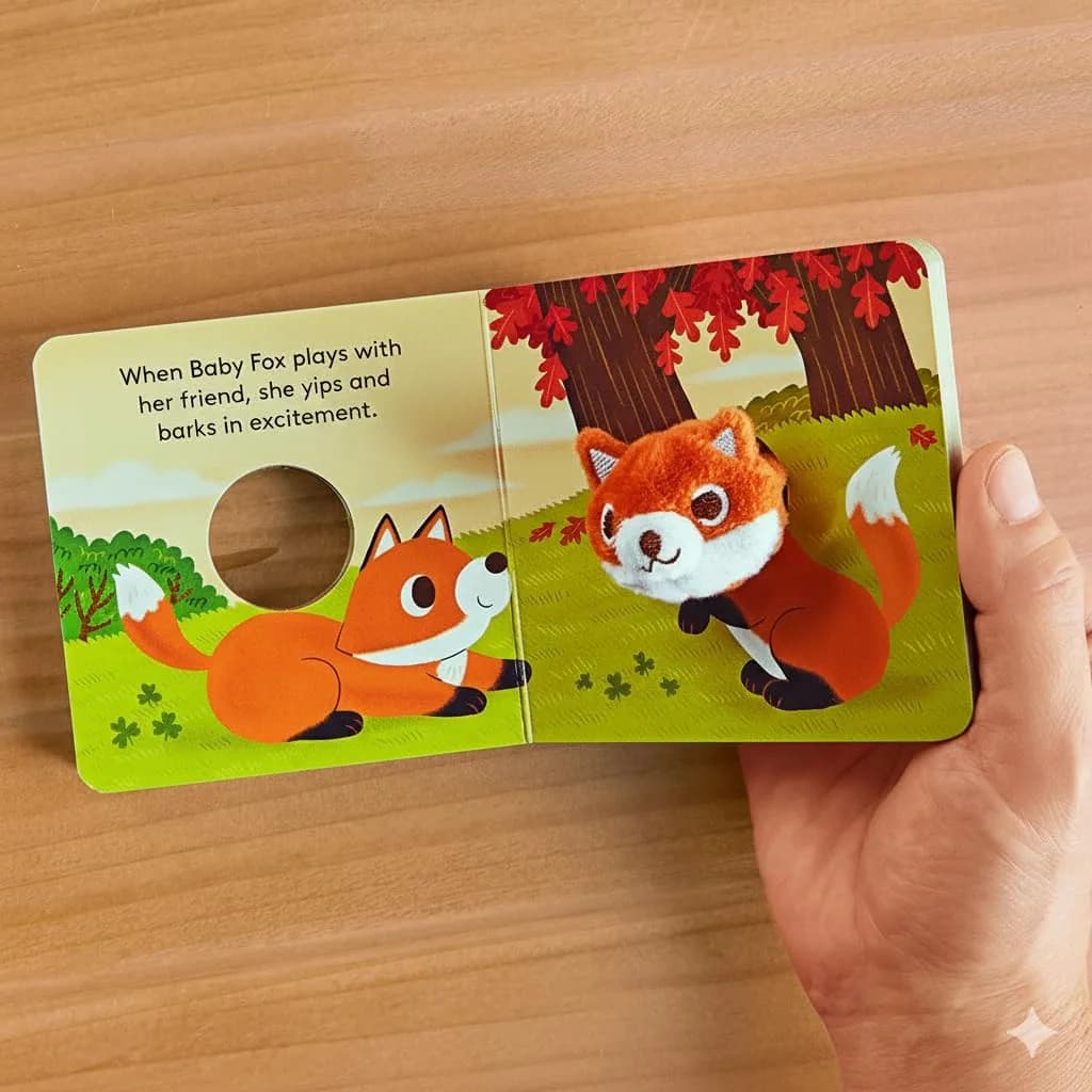 Aurora Mini Flopsi Foxxie Stuffed Animal & Finger Puppet Storybook Set, 20.3cm (8 Inches) | Soft, Cuddly Orange Fox Plush Toy for All Ages thumbnail 3