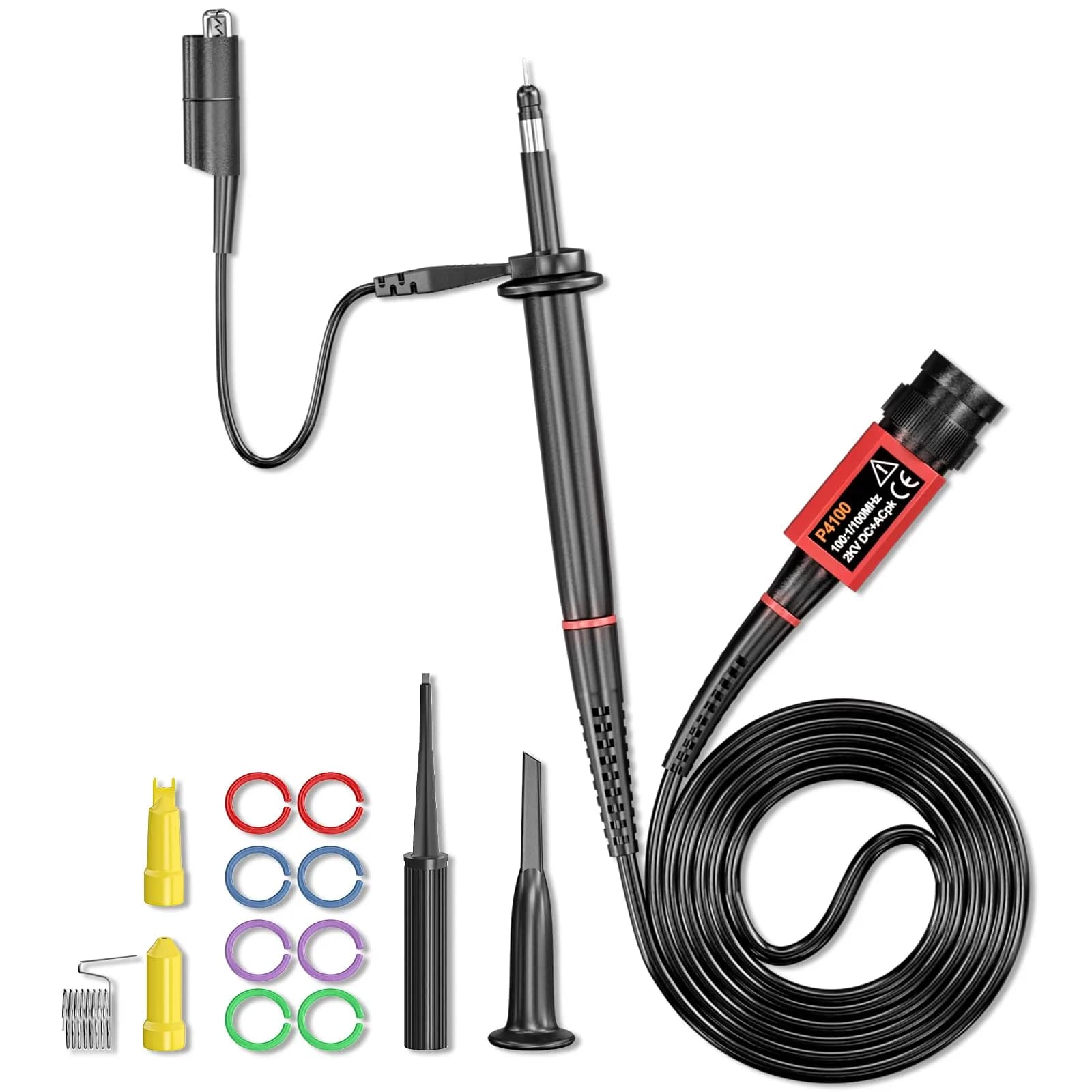 Goupchn P6100 Oscilloscope Probe 100MHz 1X/10X Attenuation 2-Pack | Precision Measuring Tool for Indian Labs — X100 100MHz 2KV 1PCS