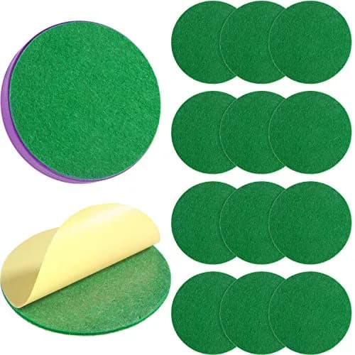 Gejoy Green Air Hockey Paddle Pads Replacement Felt Stickers 94 mm (3.7 inches) | 12-Pack for 96 mm Pushers thumbnail 1