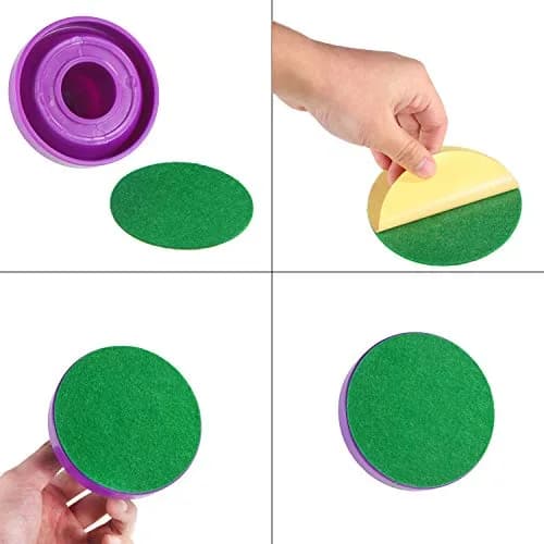Gejoy Green Air Hockey Paddle Pads Replacement Felt Stickers 94 mm (3.7 inches) | 12-Pack for 96 mm Pushers thumbnail 2