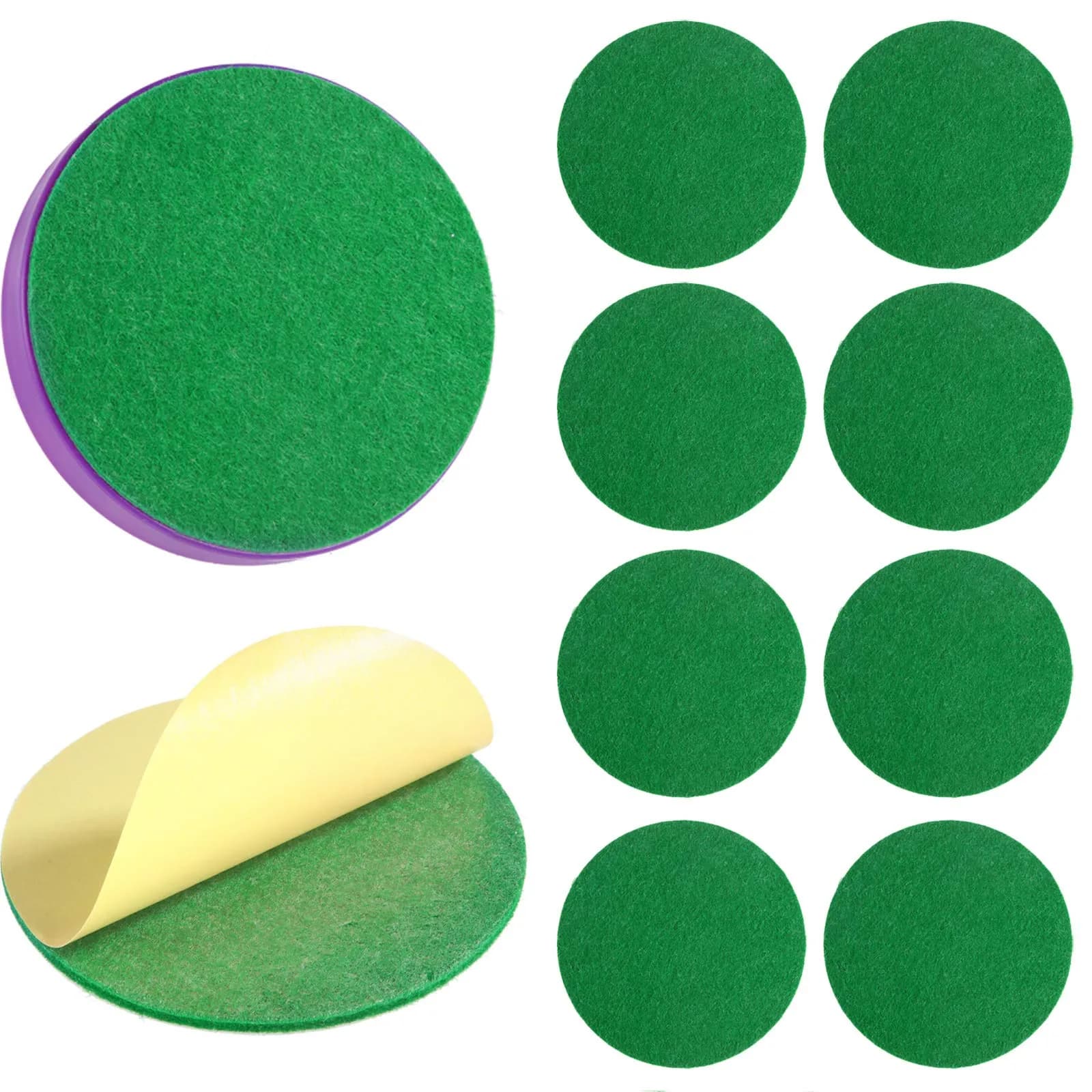 Gejoy Air Hockey Paddle Felt Pads 94 mm (3.7 inches) — 8-Pack | Protects Table & Pushers
