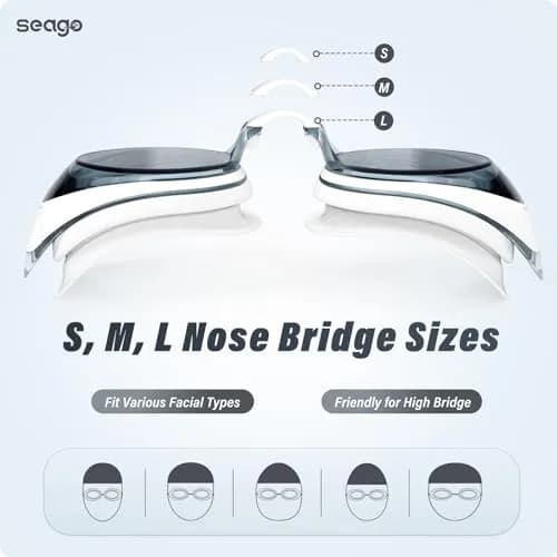 Seago Adult Swim Goggles 2-Pack | Anti-Fog, UV Protection, Leakproof thumbnail 4