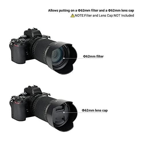 JJC Lens Hood for Nikon NIKKOR Z DX 50-250mm f/4.5-6.3 VR & Z 50mm f/1.8 S Lens | Reversible Shade Replace HB-90A thumbnail 3