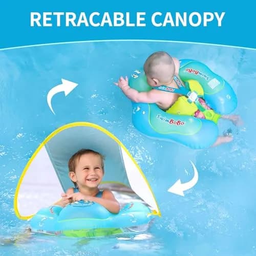 Swimbobo Baby Swimming Float Ring L (57cm Outer Diameter) | Dual Airbags, Safety Support Bottom thumbnail 4