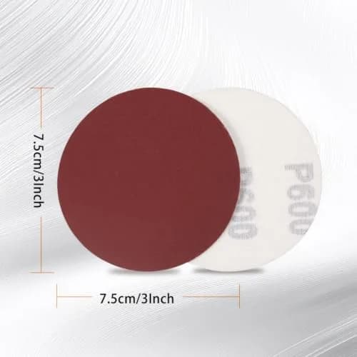 SPEEDWOX 3 Inch 600 Grit Sanding Discs Hook and Loop No Hole Aluminum Oxide Abrasive Discs (100-Pack, Red) thumbnail 5