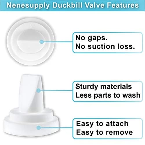 Nenesupply Duckbill Valves for Medela & Spectra Pumps - 6 pc White | BPA-Free Silicone for Consistent Suction thumbnail 5