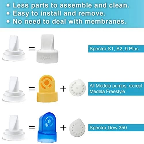 Nenesupply Duckbill Valves for Medela & Spectra Pumps - 6 pc White | BPA-Free Silicone for Consistent Suction thumbnail 6