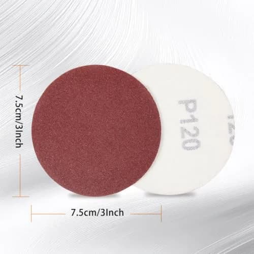 SPEEDWOX 3" 120 Grit Sanding Discs Hook and Loop No Hole Sandpaper 100-Pack | Aluminum Oxide Abrasive for Wood Metal Glass thumbnail 5