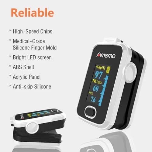 Amemo Blood Oxygen Monitor Fingertip OLED Display | Accurate, Durable & Easy to Use thumbnail 4