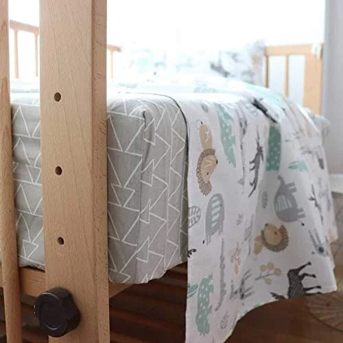 Emenpy 3Pcs Cotton Toddler Sheet Set | Crib Fitted & Flat Sheets, Pillowcase, Soft & Breathable thumbnail 2