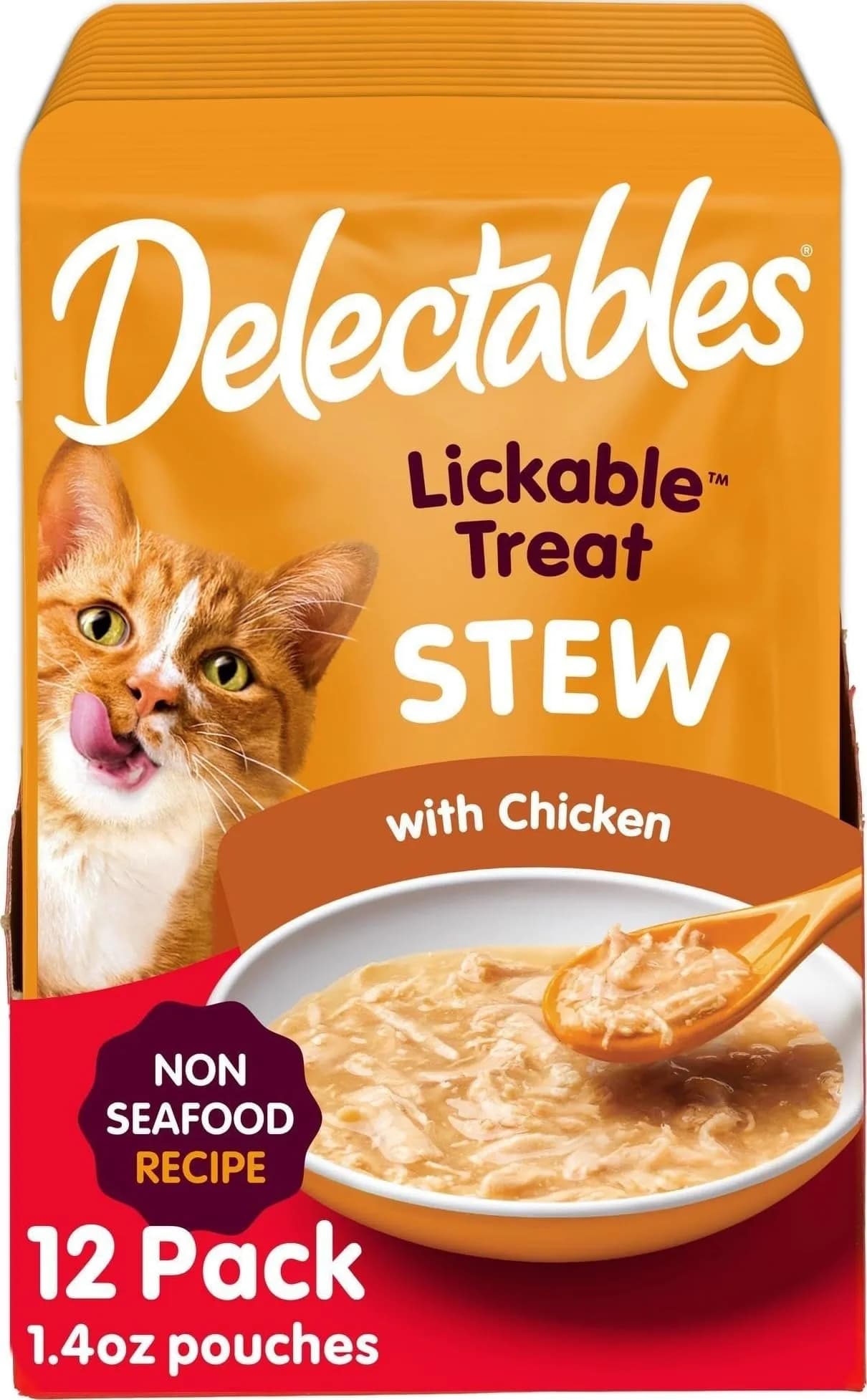 Delectables Lickable Treat Bisque Tuna & Chicken Wet Cat Treat 1.4oz Pouch (Pack of 30) | Grain-Free Food Topper for Cats — Chicken
