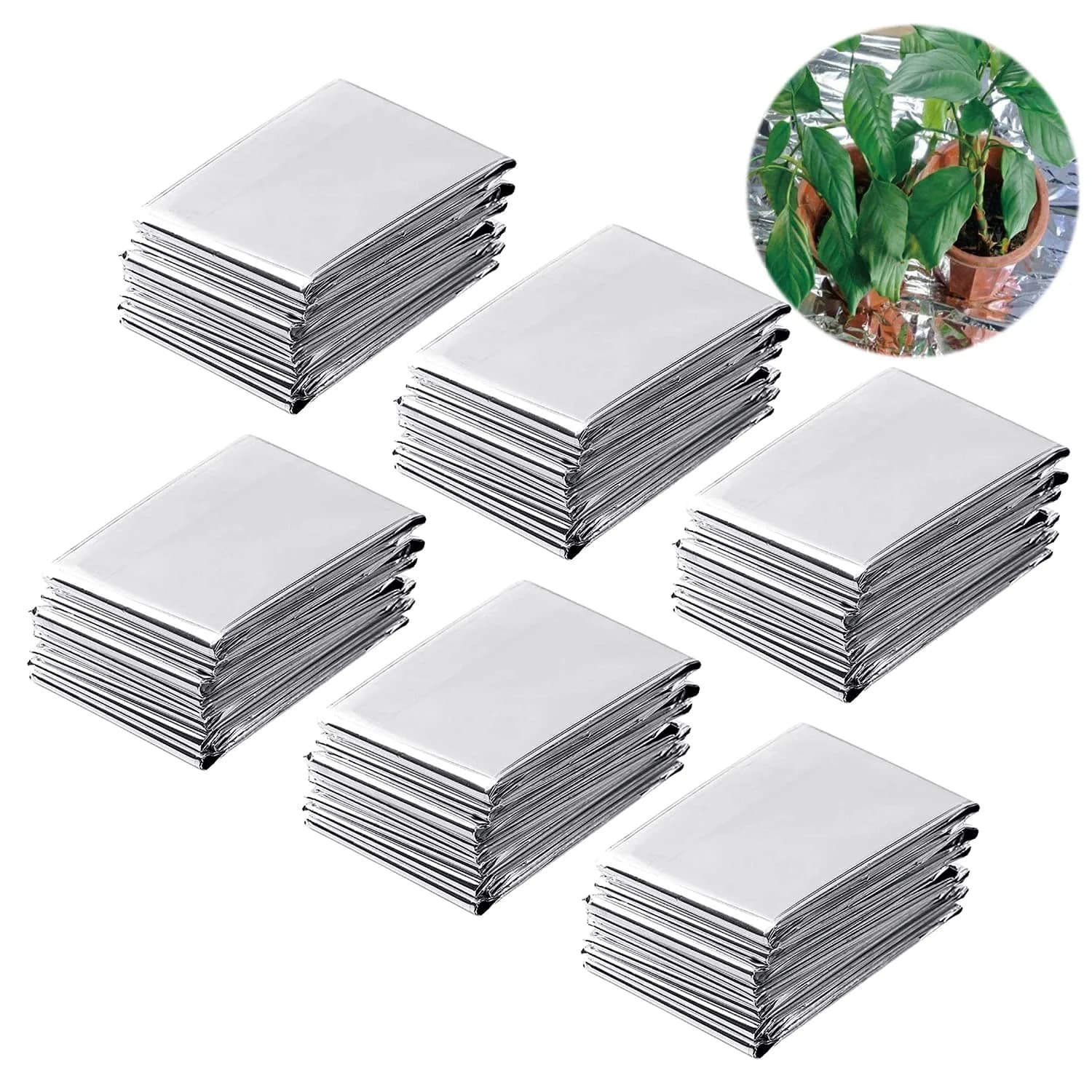 NAVAdeal Silver Highly Reflective Mylar Film 6 Pack 210cm x 120cm (82" x 47") | Increase Plant Growth