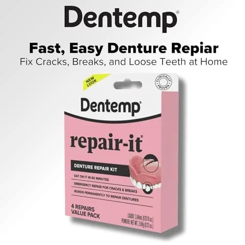 Dentemp Repair-It Advanced Formula Denture Repair Kit 2 Pack (6 Count Total) | Fix Broken Dentures, Mend Cracks, Replace Loose Teeth thumbnail 3