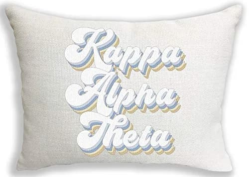 Sorority Shop Kappa Alpha Theta Pillow – Retro Design, 12" x 16" Lumbar Pillow Sorority thumbnail 1