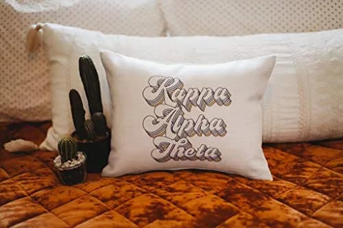 Sorority Shop Kappa Alpha Theta Pillow – Retro Design, 12" x 16" Lumbar Pillow Sorority thumbnail 2