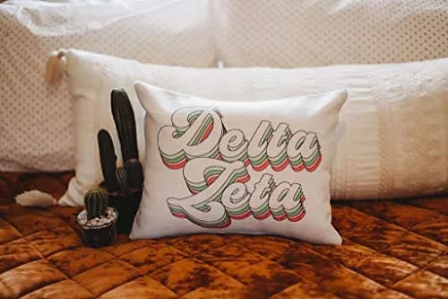 Sorority Shop Delta Zeta Pillow – Retro Design, 12" x 16" Lumbar Pillow Sorority thumbnail 2