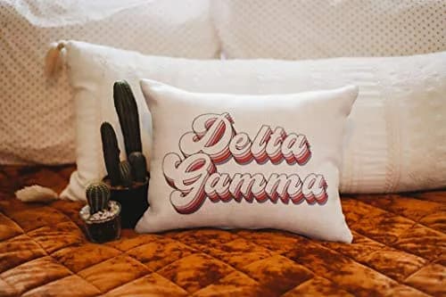 Sorority Shop Delta Gamma Lumbar Pillow 12x16 inch (30x40 cm) | Retro Design for Sisterhood Pride thumbnail 2