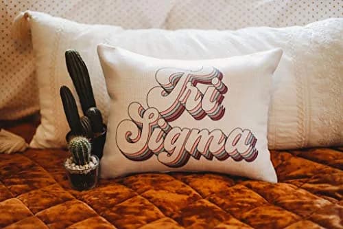 Sorority Shop Sigma Sigma Sigma Lumbar Pillow 12" x 16" (30cm x 40cm) | Retro Design thumbnail 2
