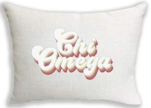 Sorority Shop Chi Omega Lumbar Pillow 12x16 inch (30x40 cm) | Retro Design for Sisterhood Pride thumbnail 1