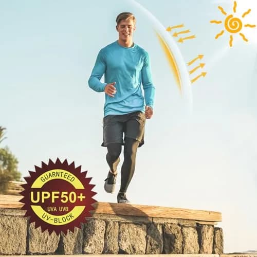 Willit Men's UPF 50+ Sun Hoodie Shirt Long Sleeve Ocean Blue L thumbnail 4