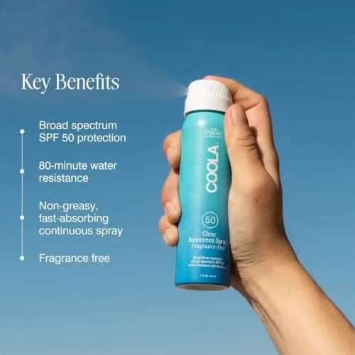 COOLA Clear Sunscreen Spray SPF 50, Fragrance Free, 59ml (2 fl oz) | Broad Spectrum UVA/UVB Protection thumbnail 3