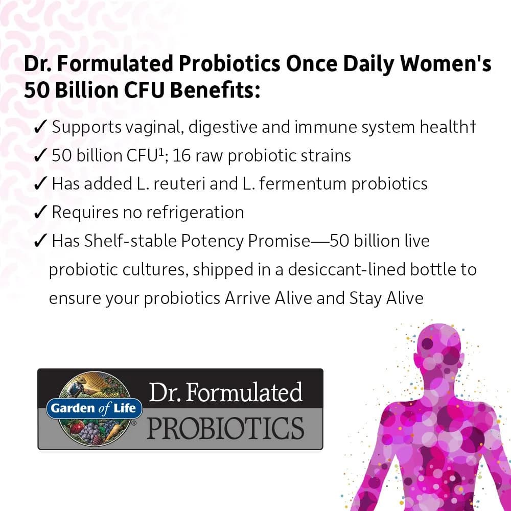 Garden of Life Dr. Formulated Probiotic Bundle for Men & Women (50 Billion CFU, 2x30 Capsules) | Gut Health & Immunity Support thumbnail 3