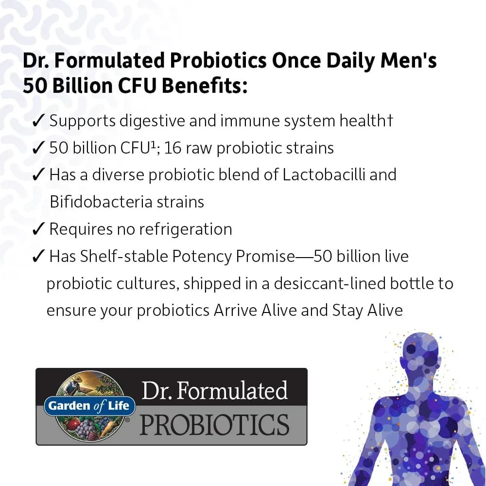 Garden of Life Dr. Formulated Probiotic Bundle for Men & Women (50 Billion CFU, 2x30 Capsules) | Gut Health & Immunity Support thumbnail 4