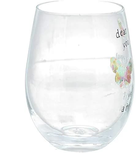 Pavilion Gift Company Dear You (Yes You) You Are Amazing Rainbow Butterfly 266ml (8 Oz) Stemless Wine Glass | Gift for Friends thumbnail 4