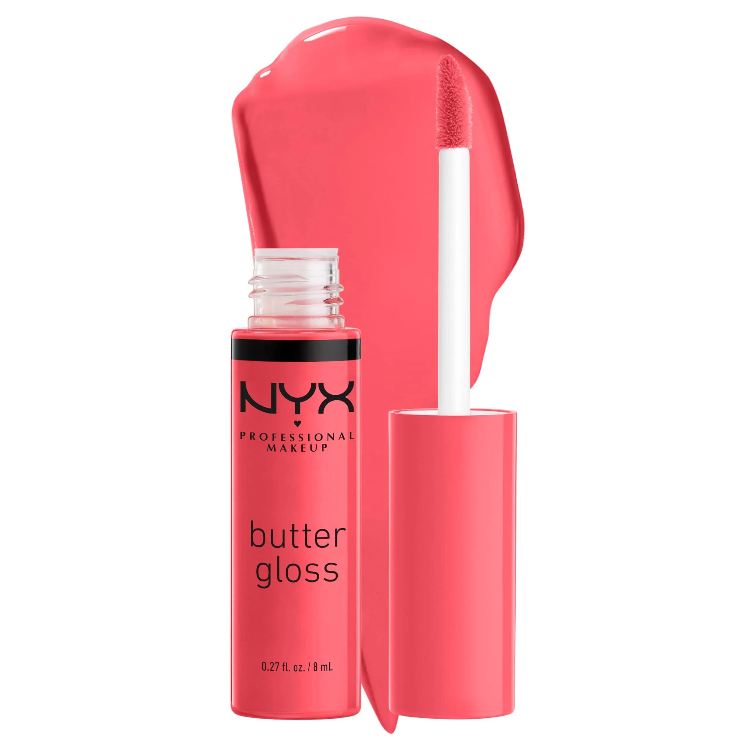 NYX PROFESSIONAL MAKEUP Butter Gloss Lip Gloss - Sorbet (Vibrant Coral) 8ml (0.27 Fl Oz) | Sheer to Medium Coverage