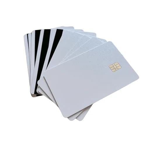 XFQUIJ SLE4442 Chip Smart Contact IC Cards with Magnetic Stripe PVC Blank Card 10pcs | Pearl White Background, 85.6mm x 54mm x 0.8mm thumbnail 1