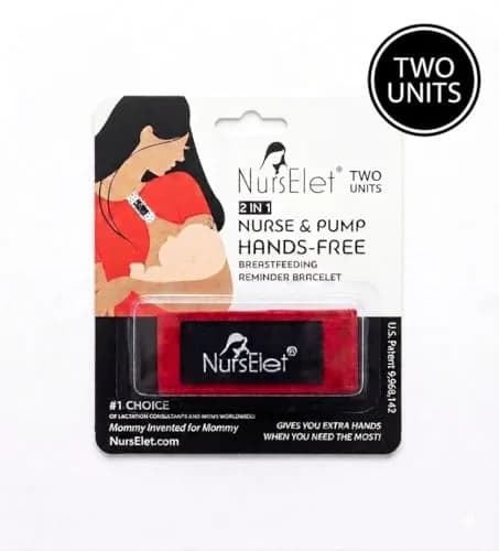 NursElet Nursing Bracelet, Hands-Free Shirt Holder & Breastfeeding Reminder, Cotton Blend, One Size | Patented USA Import thumbnail 3