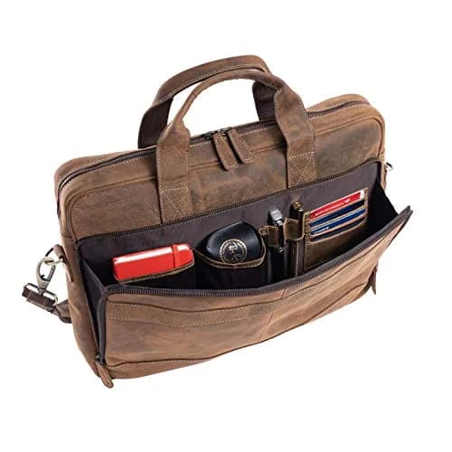 KomalC Leather Briefcase 16-inch Laptop Messenger Bag Satchel for Men & Women | Premium Buffalo Leather thumbnail 5